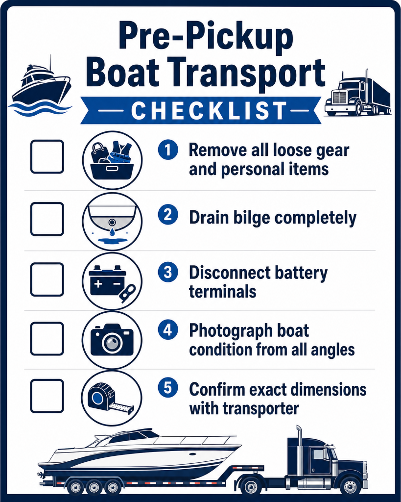 Pre-pickup Boat Transport Checklist Pre-pickup Boat Transport Checklist